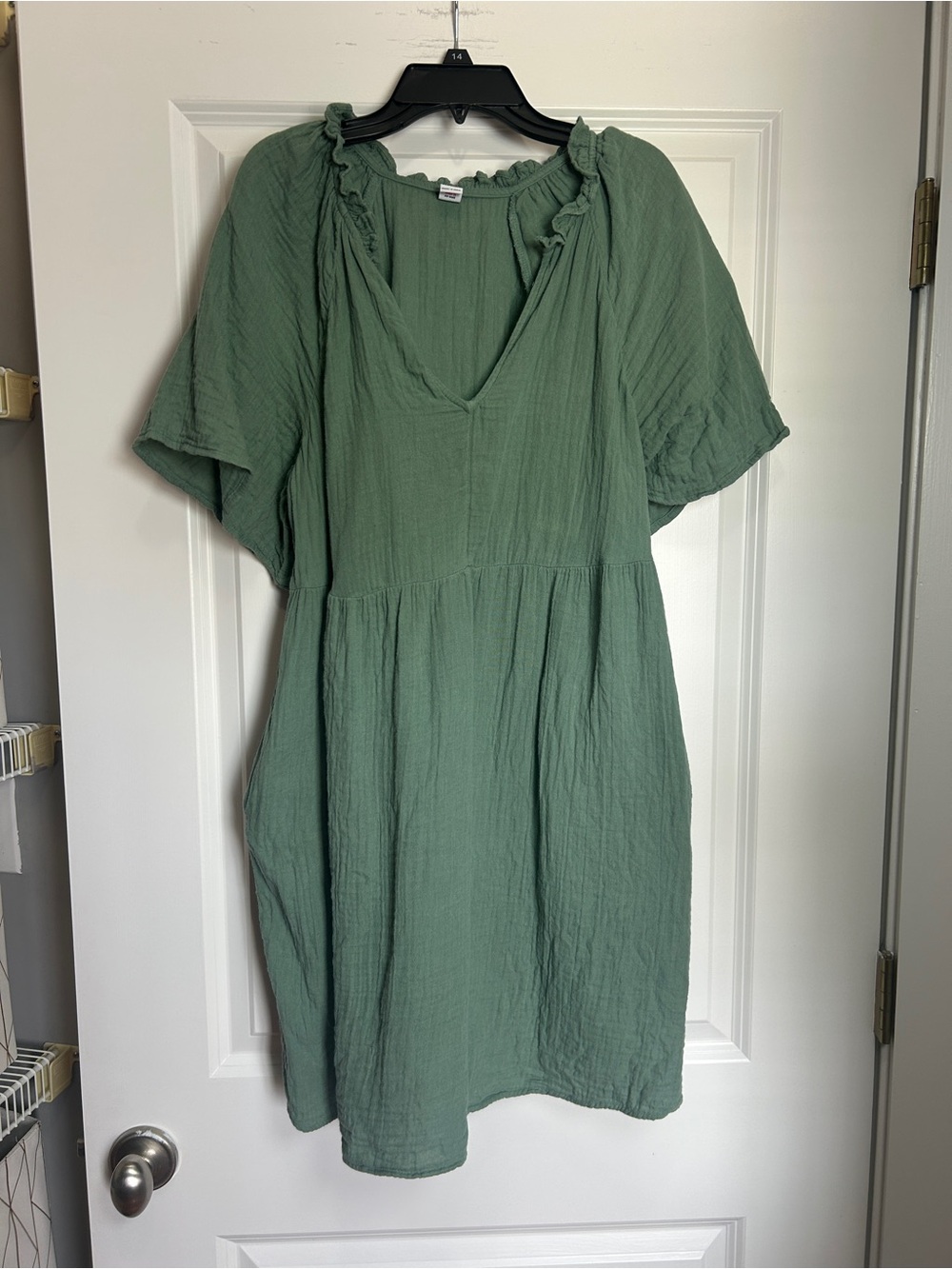 Old Navy Sage Green V-Neck Midi Dress